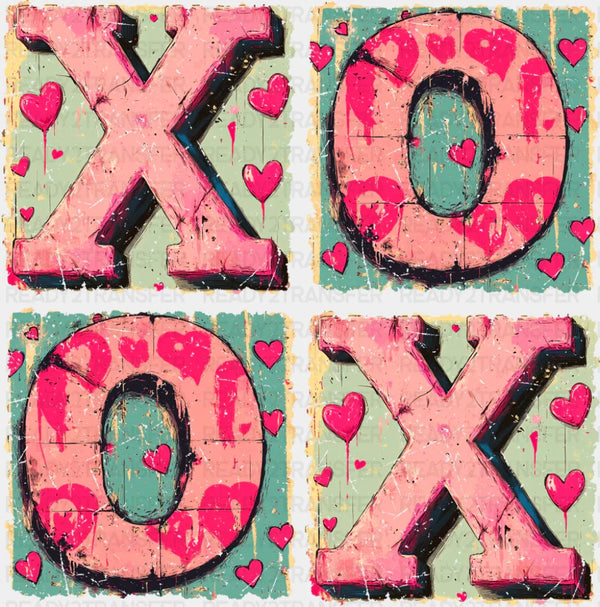 XOXO Vintage Heart Design - Valentine's Day DTF Transfer