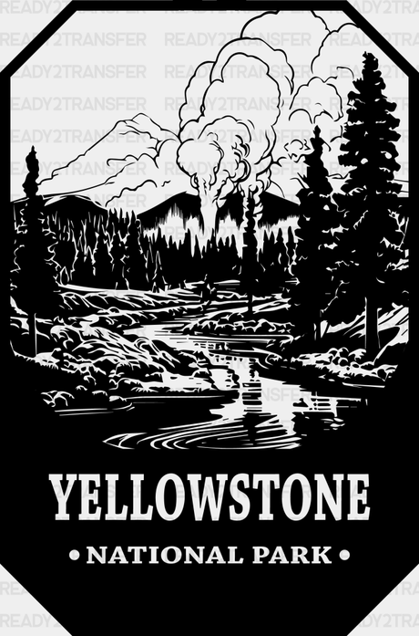 Yellowstone National Park - Parks Dtf Transfers Adult Unisex S & M (10’) / Black