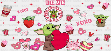 Yoda Heart - Valentine’s Day Cup Wrap Uv Sticker Permanent Dtf Decal