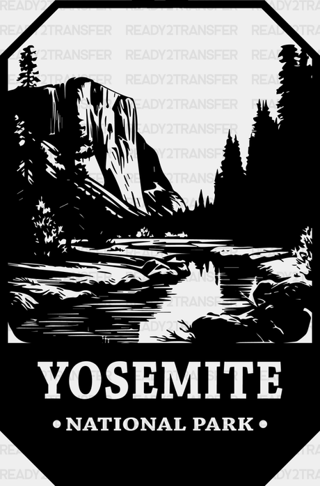 Yosemite National Park Design - Parks Dtf Transfers Adult Unisex S & M (10’) / Black