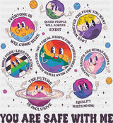 You Are Safe With Me - Gay DTF Transfer Adult Unisex - S & M (10’’) / Dark Color Design (See Imaging)