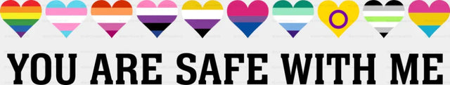 You Are Safe With Me Hearts - Gay DTF Transfer Adult Unisex - S & M (10’’) / Dark Color Design (See Imaging)