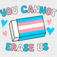 You Cannot Erase Us - Transgender DTF Transfers ready2transfer Dark Color Design (See Imaging)