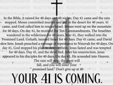 Your 41 Is Coming - Christianity Dtf Transfer Adult Unisex S & M (10’’) / Dark Color Design