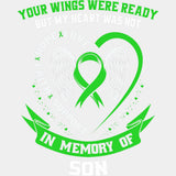 Your Wings Were Ready, But My Heart Was Not, Son - Lymphoma DTF Transfers ready2transfer Light Color Design (See Imaging)