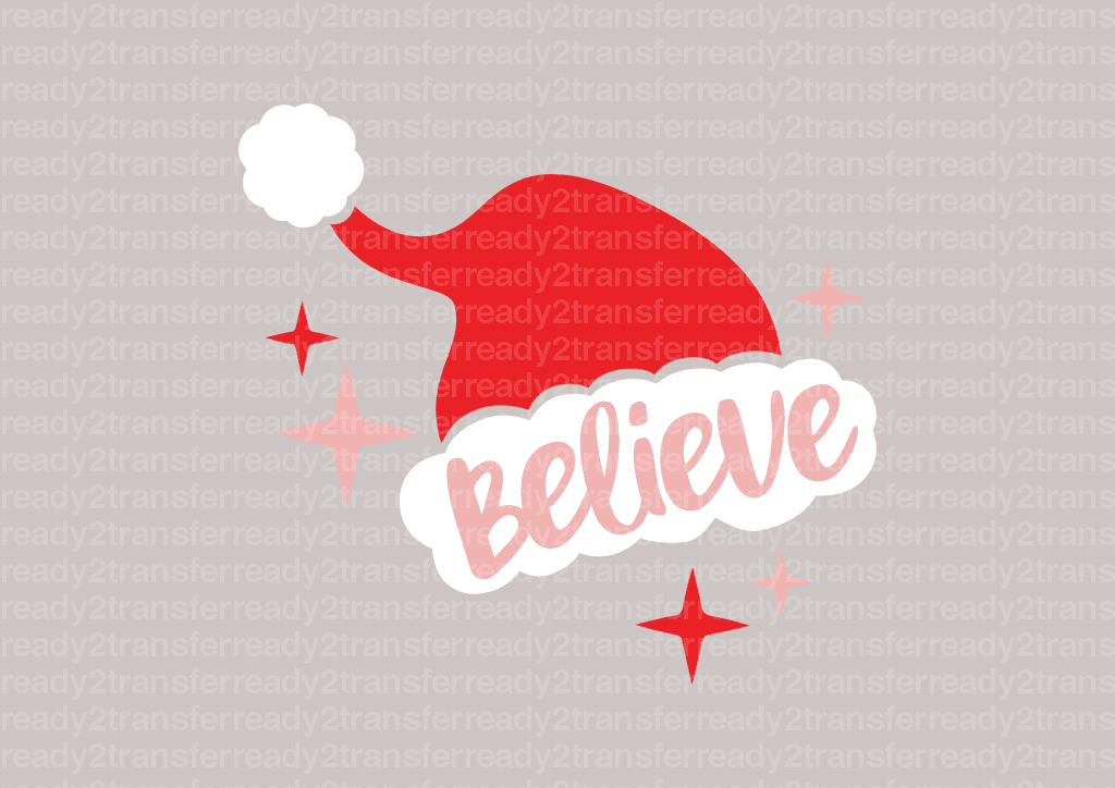 Believe Christmas Hat DTF Transfer - ready2transfer