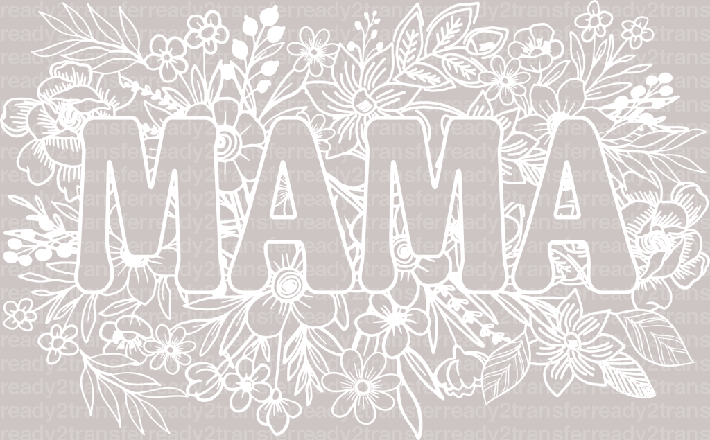 Floral Mama Black And White Bull DTF Transfer - ready2transfer