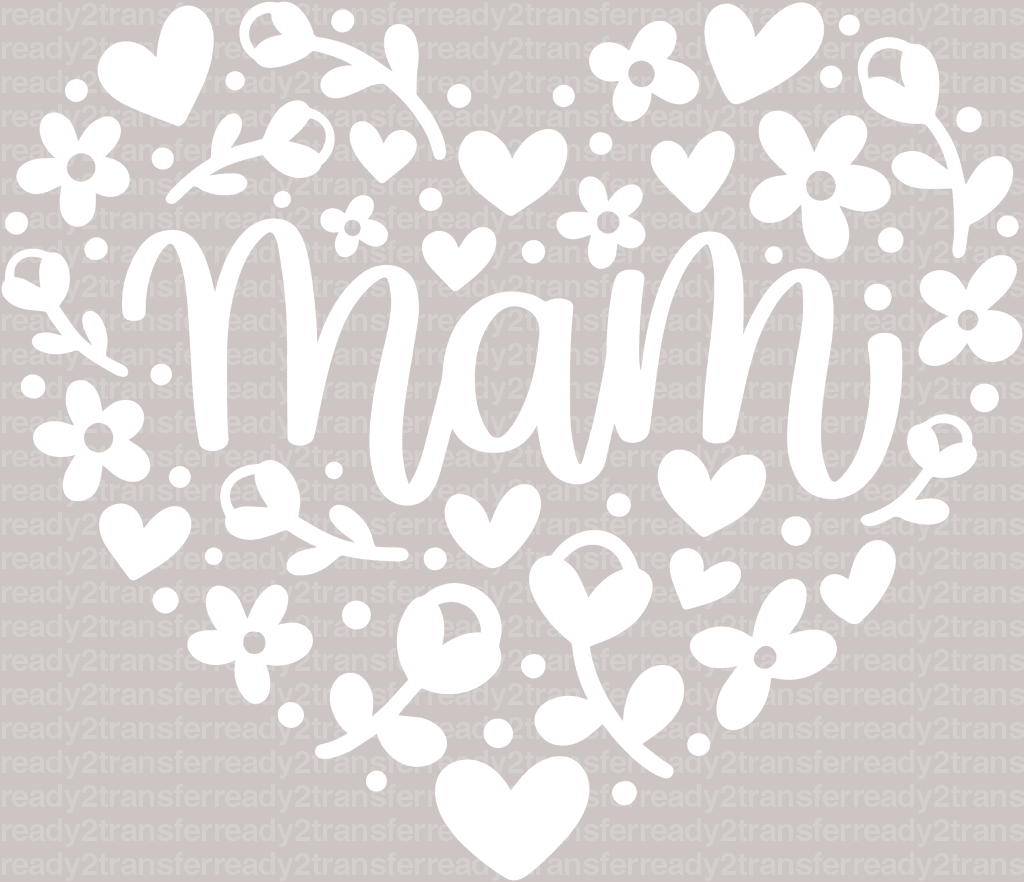 Mama Heart Mother's Day DTF Heat Transfer, Mama Design, Mom DTF - ready2transfer